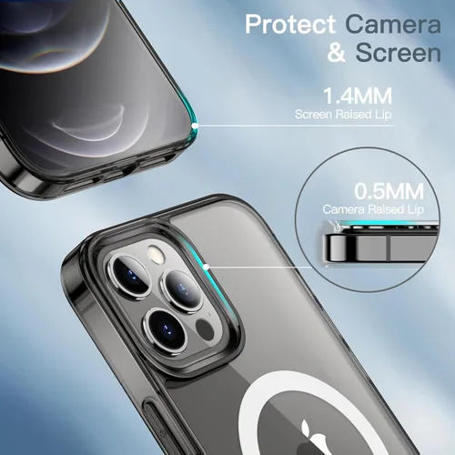 Vista 6 de JETech Funda magnética para iPhone 12 Pro Max de 6.7 pulgadas, compatible con carga inalámbrica MagSafe, a prueba de golpes, parte trasera