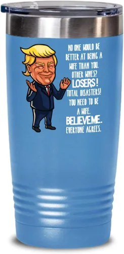 Vista 7 de Trump Future Wife Propuesta de vaso aislado regalos nadie sería mejor en ser una esposa que tú, divertido regalo de boda idea para esposa a ser