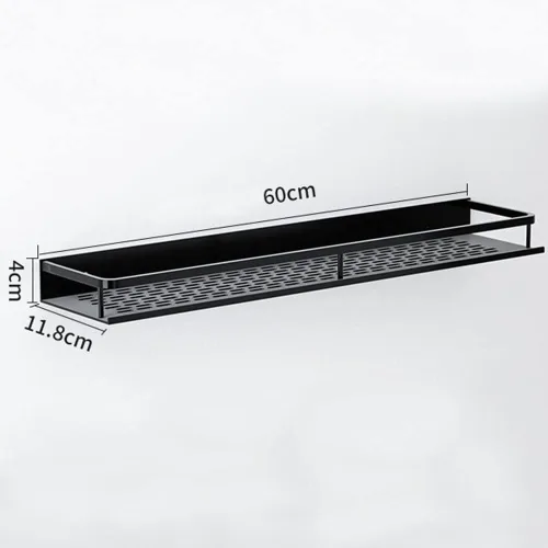 Vista 3 de Estante flotante de 20 pulgadas montado en la pared, estante de almacenamiento decorativo para ducha, estante organizador de metal para baño, sala