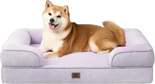 Vista 13 de EHEYCIGA – Cama ortopédica impermeable para perros pequeños, de espuma viscoelástica tipo caja de huevos, con bordes elevados y base antideslizante