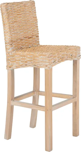 Vista 11 de SAFAVIEH Furniture - Taburete de bar Tobie Rattan - Altura del asiento de 29.53 pulgadas - Marrón miel lavado - Madera de mango - Diseño de asiento