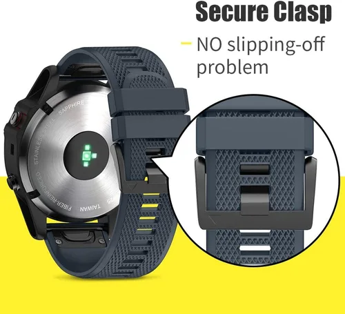 Vista 6 de ANCOOL - Correa para Garmin Fenix 5, de ajuste fácil, de silicona suave de 22 mm de ancho, correa de reloj para Garmin Fenix 5