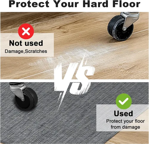 Vista 7 de AiBOB Alfombrilla para silla de oficina para suelo de madera dura y baldosas, 36" x 48" resistente para computadora y silla de escritorio