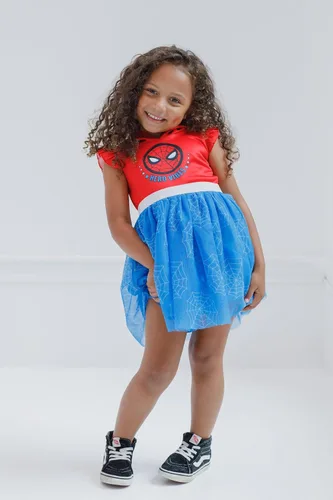 Vista 2 de Marvel Spider-Man Spider-Gwen Ghost Spider - Vestido de tul de malla para niñas pequeñas y grandes