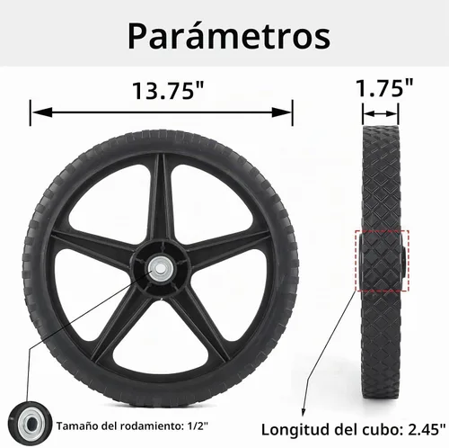 Vista 2 de GICOOL 14 ruedas universales de 1.75 pulgadas, longitud del cubo centrado