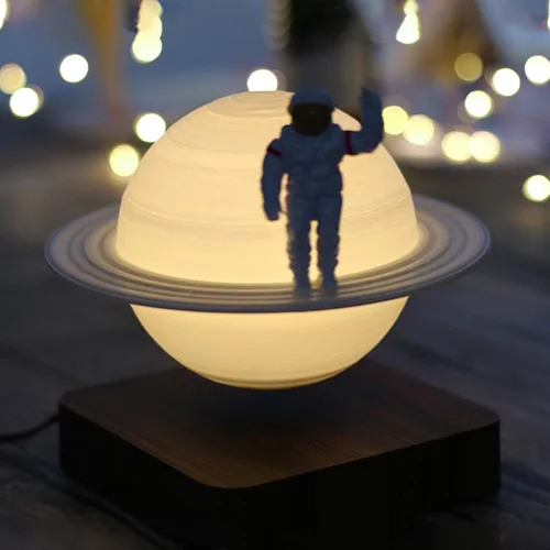 Vista 7 de Luz nocturna de luna magnética flotante planeta lámpara interior impresión 3D LED cabecera enfermería regalo creativo lámpara de mesa
