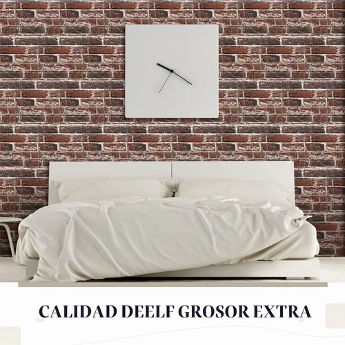 Vista 6 de Colarr 60 Piezas 58 Pies Cuadrados Paneles de Pared 3D Despegar y Pegar Papel Tapiz de Ladrillo 3D de Espuma Sintética Panelado Sintético Paneles