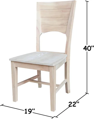 Vista 3 de IC INTERNATIONAL CONCEPTS Canyon Collection - Juego de dos sillas de madera maciza sin terminar