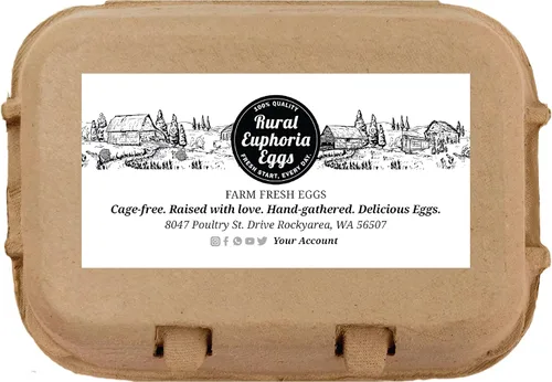 Vista 10 de Havongki 100 hojas – VOL.3 – Etiquetas personalizadas para cartón de huevos de 4 x 2 pulgadas, calcomanías adhesivas de huevos frescos de granja