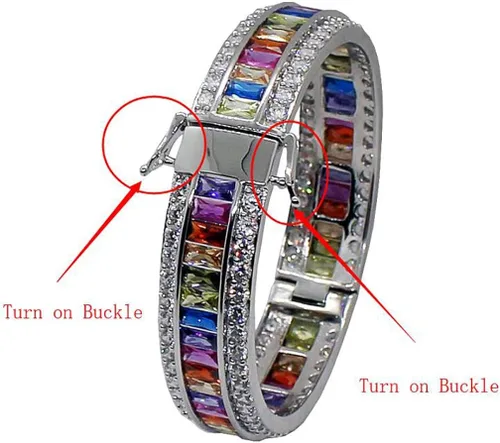 Vista 6 de Pulseras de amatista para mujer, color granate, rubí azul, zafiro, pulsera de tenis, novia, novia, joyería, Piedra Platino, morganita, topacio