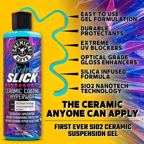 Vista 4 de Chemical Guys - Hipercera de revestimiento cerámico de SiO2 de brillo intenso HydroSlick WAC22916; segura con vehículos, 16 onzas fluidas
