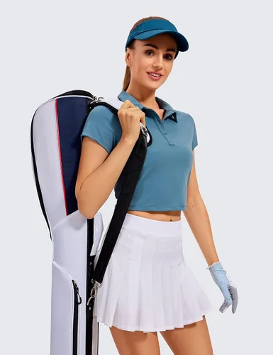 Vista 4 de CRZ YOGA Camisetas de manga corta para mujer, camiseta polo de golf, tenis, atlética, deportiva