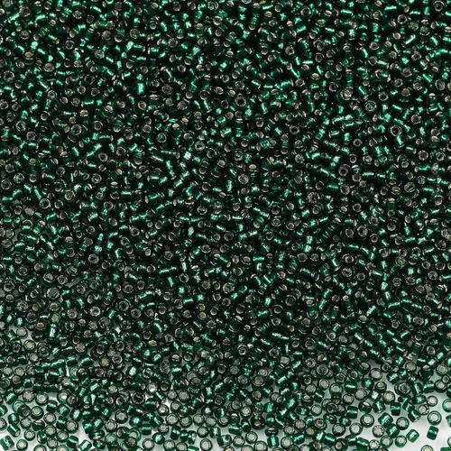 Vista 50 de Bala&Fillic Cuentas de cristal de tamaño 12/0, color verde militar, 0.079 pulgadas (0.079 in), cuentas de semillas con forro plateado transparente