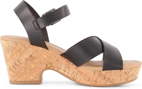 Vista 4 de CUSHIONAIRE Sandalia de cuña Rosie Cork para mujer + espuma viscoelástica