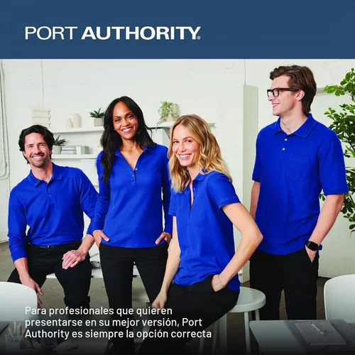 Vista 3 de Port Authority Camisa de popelina sin preocupaciones de manga larga Negro profundo