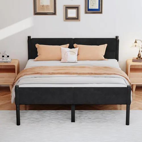 Vista 11 de Base de cama metálica, base de cama tamaño individual de 14 pulgadas con espacio de almacenamiento, base de colchón resistente y de trabajo pesado