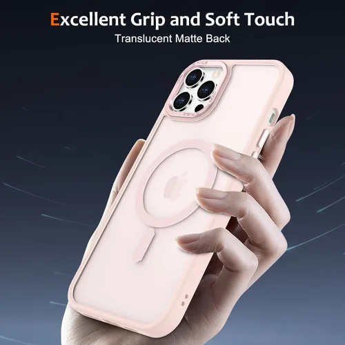 Vista 47 de Anuck - Funda magnética para iPhone 11 compatible con MagSafe, carcasa trasera mate translúcida dura, borde de TPU, delgada, resistente a impactos