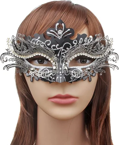 Vista 2 de IETANG - Antifaces venecianos para parejas, baile de máscaras, accesorios de disfraz o fiesta, 1 par