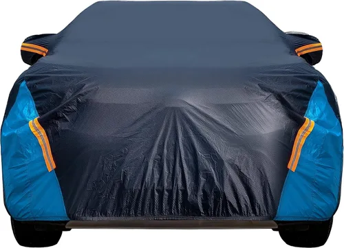 Vista 10 de Funda de coche impermeable de 2 puertas, para todo tipo de clima para automóviles, cubierta completa para exteriores con protección contra lluvia
