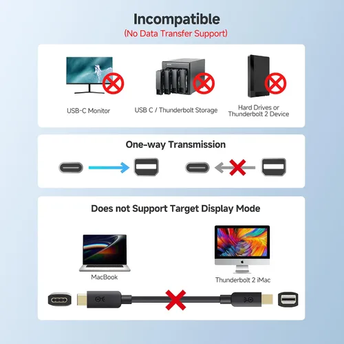 Vista 6 de Cable Matters Cable Unidireccional 4K USB C a Mini DisplayPort, 6 pies 4K@60Hz, Not for Thunderbolt/USB-C Monitors, Not for USB-C or Thunderbolt 3
