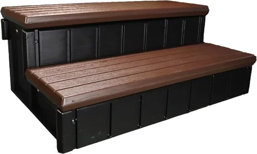 Vista 11 de Confer Plastics Escalón de Bañera de Hidromasaje Deluxe de Dos Niveles de 36 Pulgadas de Ancho. Escalones de Spa Antideslizantes, Instalación Fácil