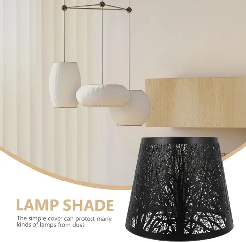 Vista 9 de KALLORY Pantalla de sombra de árbol, 2 piezas, cubierta creativa de lámpara de hierro para mesa de piso E27, lámpara de araña decorativa hueca