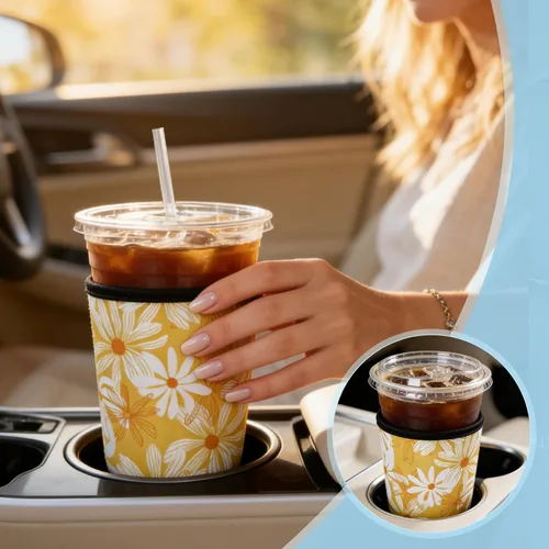 Vista 6 de Cobetech - Funda reutilizable para café helado, paquete de 3 fundas de neopreno para tazas de café frías, de 16 a 32 onzas, funda aislada para taza
