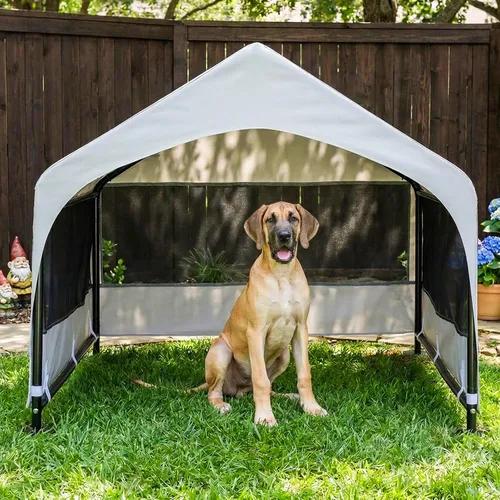 Vista 12 de suddus Cama elevada para perros medianos, cuna refrescante de doble soporte con malla Teslin, cama portátil impermeable para mascotas