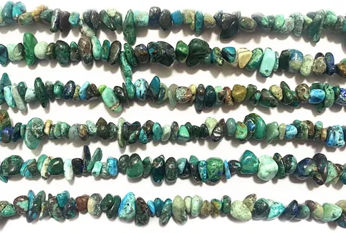 Vista 4 de Cuentas de piedras preciosas naturales de finchenita de azurita de 0.315 a 0.315 pulgadas, cristales curativos, pulseras de cintura, kit de collar