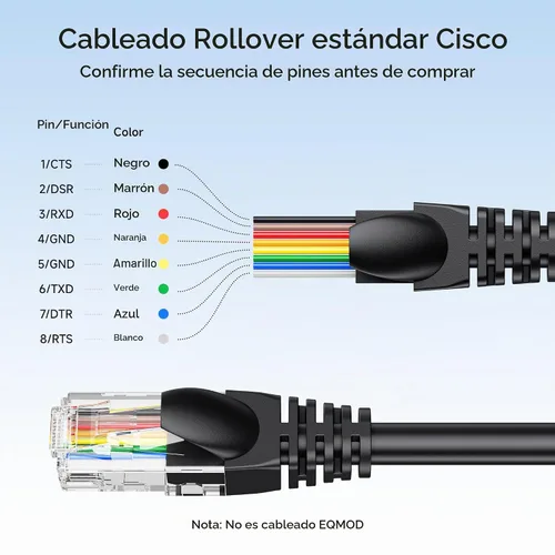 Vista 4 de Cable Matters Cable de consola USB a RJ45 con chipset FTDI, 6 pies