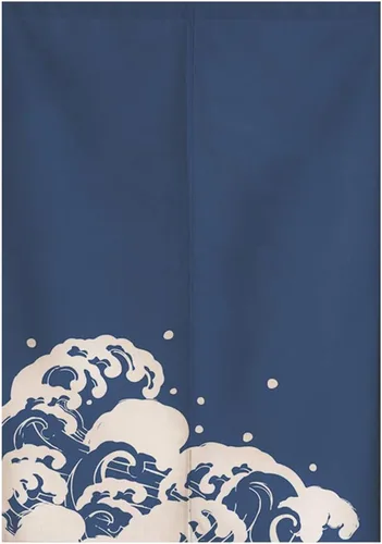 Vista 8 de Cortina japonesa Noren para puerta, tapiz de Hokusai Ukiyoe, cortina de puerta de cocina, bistró, decoración del hogar, 29 x 35 pulgadas
