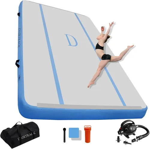 Vista 9 de DAIRTRACK Colchoneta inflable de gimnasia de 10/13/16/20 pies para uso doméstico/gimnasio/entrenamiento/animadora/yoga/agua