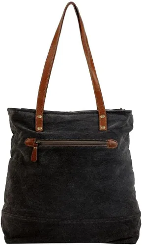 Vista 3 de Myra Bag Urbane Elegance Bolso de mano Upcrecycled Algodón y Cuero S-2812