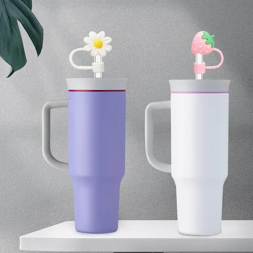 Vista 6 de Funda de popote compatible con Owala de 40 onzas, tapa de popote compatible con Owala Cup de 40 onzas, cubierta de popote reutilizable a prueba