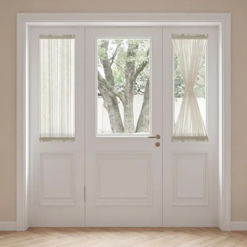 Vista 49 de H. Versailtex Lino Natural y Poly semi-láminas Premium suaves y ricos materiales paneles de cortina con abrazadera ajustable para patio Gris