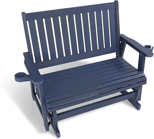 Vista 12 de HIPS Silla de columpio para patio con portavasos, resistente a todo tipo de clima, respaldo alto y asiento profundo contorneado, resistente para 900