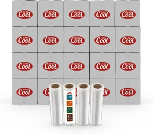 Vista 18 de Stretch Wrap - Rollos de plástico transparente para palé de plástico, resistente, 18 x 11 pulgadas, calibre 80 (grosor de 20 micras), autoadhesivo