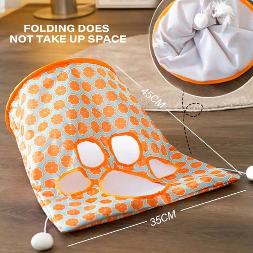 Vista 7 de AIIONP Bolsa de túnel para gatos, tubos interactivos para gatos para mascotas, sonido de arena, bola de felpa, ideal para razas medianas y pequeñas