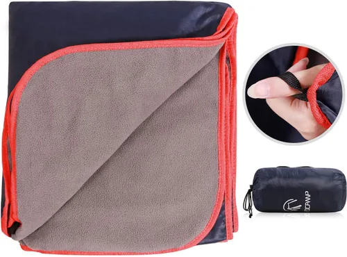 Vista 14 de REDCAMP Manta grande impermeable para estadio para deportes al aire libre, suave y cálida, manta de campamento de forro polar resistente al viento