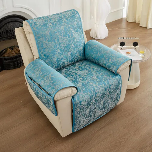 Vista 8 de vctops Fundas para silla reclinable, funda para silla reclinable, funda antideslizante con bolsillo, fundas reclinables lavables, protector de Beige