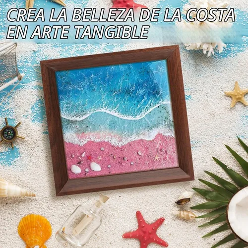 Vista 7 de Kit de Arte de Resina Oceánica KISREL, Kit de Resina Epoxy Transparente con Marcos, Conjunto Completo de Herramientas DIY para Principiantes