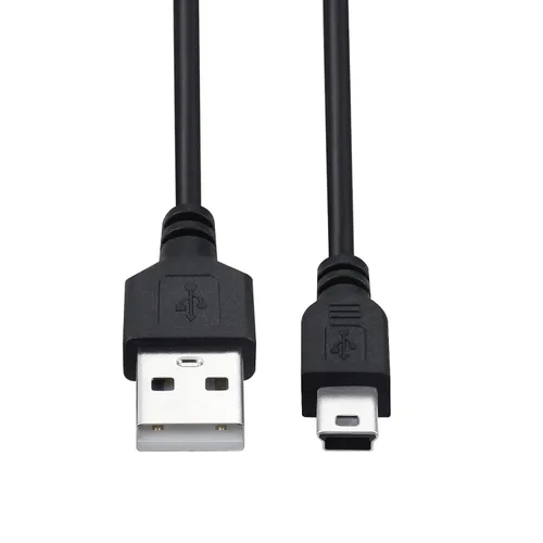 Vista 4 de Smays Paquete de 2 cables mini USB de 1 pie, cable de carga corto USB 2.0 a Mini 5 pines B