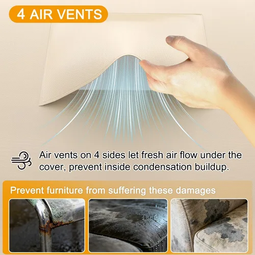 Vista 6 de HDCAXKJ Fundas impermeables para muebles de patio, funda para tumbona para exteriores, funda resistente con cremallera, resistente a la intemperie