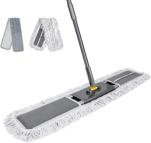 Vista 12 de Masthome Trapeador de microfibra extra grande para limpieza de pisos, trapeador plano de 16 pulgadas con 5 almohadillas para uso húmedo y seco, mopa