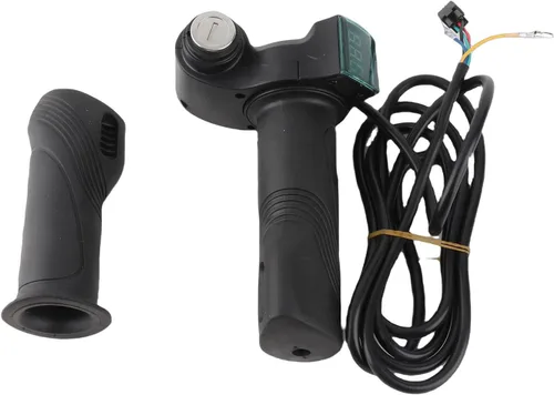 Vista 9 de Agarres eléctricos universales para manillar, 1 par de pantallas de voltaje de batería LCD impermeables con función de bloqueo para bicicleta