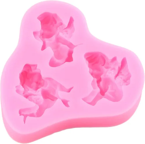 Vista 9 de Angels - Molde de silicona para bebé, juego de 4 moldes para fondant Decoración de tartas de fiesta de cumpleaños para boda, decoración de Estilo a