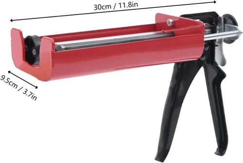 Vista 2 de Pistola epoxi doble de 13.5 fl oz/13.5 fl oz (relación de mezcla 1:1), pistola profesional de calafateo de doble cartucho, aplicador de doble