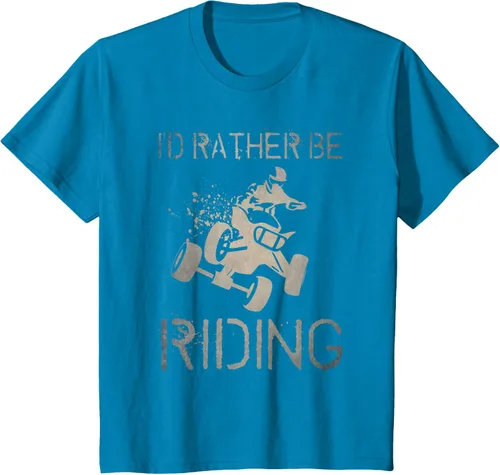 Vista 57 de Camiseta gráfica I'd Rather Be Riding ATV Quad Racing Rider de 4 ruedas, Negro