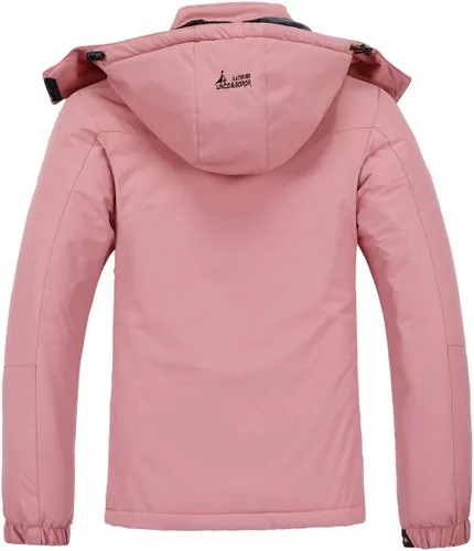 Vista 2 de MOERDENG Women's Waterproof Ski Jacket Warm Winter Snow Coat Mountain Windbreaker Hooded Raincoat Jacket
