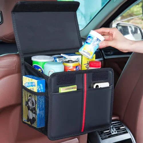 Vista 7 de Hanging Car Seat Organizer Backseat Car Organizer - Premium PU Leather Car Backseat Organizer Road Trip Essentials, Multifunction Car Seat Back